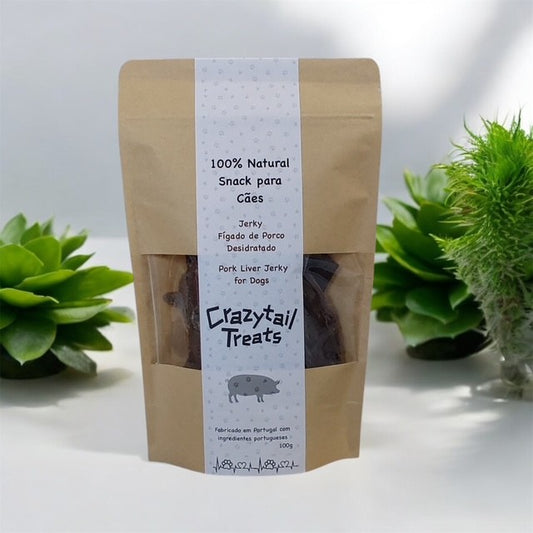 1.  Fígado de Porco Desidratado / Pork Liver Jerky (4 pacotes e entrega incluída)