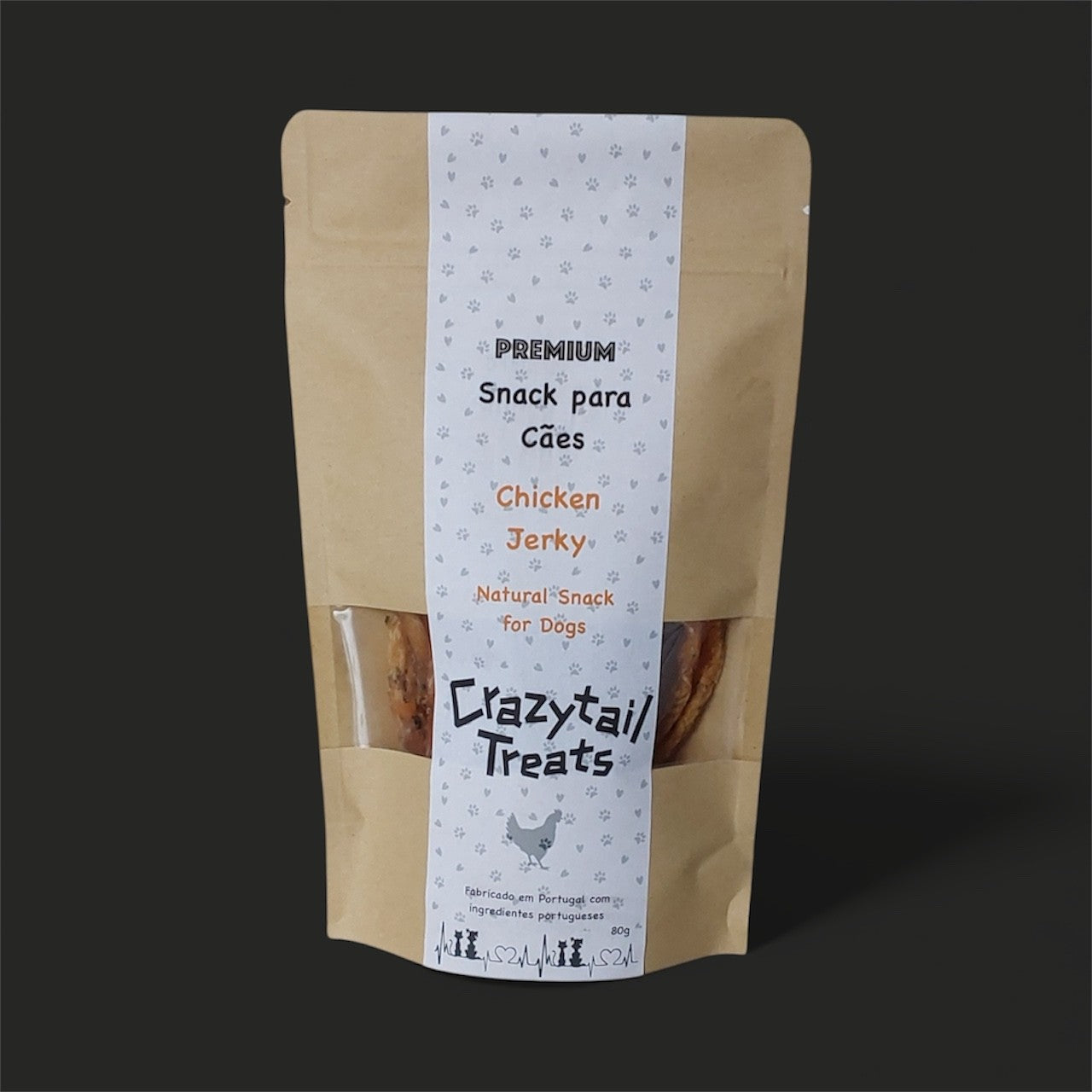4. Bife de Frango Desidratado / Chicken Jerky  (4 pacotes e entrega incluída)